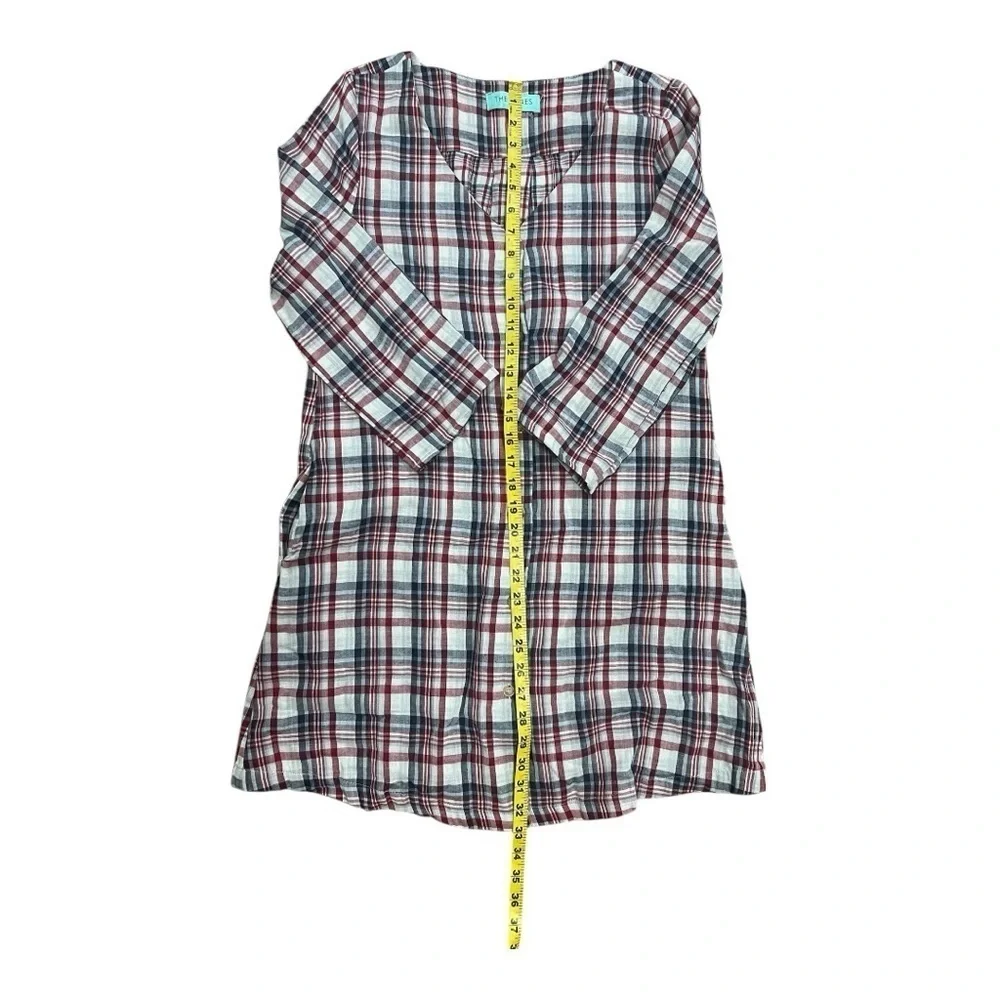 The NINES 100% Cotton Plaid Midi Dress Size S Women